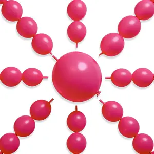 PartyWoo Hot Pink Linking Balloons 100pcs 12 Inch Magenta Fuchsia Link Balloons for Baby Shower Gender Reveal Engagement Bachelorette Wedding Bridal Shower Birthday Party Decorations Pink-W09