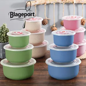 3 Pack Reusable Airtight Food Storage Containers with Lids Various Sizes Small Bowls for Food Freshness Preservation