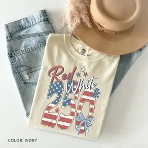 Comfort Colors 250th Anniversary Shirt Red White And Blue 250 Tee 4th Of July TShirt USA America T-Shirt Semiquincentennial Tee Flag Tee