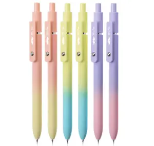 Mr. Pen- Retractable Gradient Gel Pens, 6 Pack, Gradient Barrels, Black Gel Pens, Fast Dry, Fine Point 0.5mm Colored Gel Pens