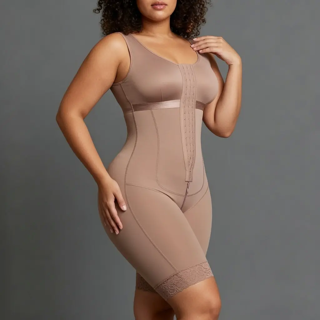 Women's Regular Fit Compression Fabric Bodysuit Shapewear Romper - Colombian High-Waisted Girdle with Butt Lifting, Tummy Control - Full Coverage for Daily Wear (1 Count)