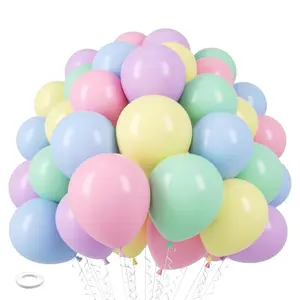 5/10/12inch Pastel Party Balloons, 25/50/100pcs Multicolor Pastel Latex Balloon, Light Blue Pink Yellow Purple Mint Blue Helium Round Balloons, Great for Birthday Baby Shower Gender Reveal Wedding Anniversary Graduation Carnival Easter Party Supplies