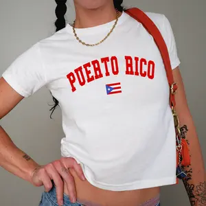 Puerto Rico Baby Tee Slogan Baby Tee Baby Tee Y2K Puerto Rico Shirt Cute Baby Tee Y2K Baby Tee Aesthetic Baby Tee Y2K Graphic Tee