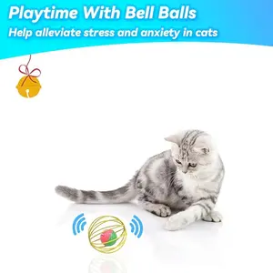 Cat Toys 6 Balls, Metal Cage Balls with Mice and Bells Inside, Best Cat Toys for Indoor Cats, Increase Your Interaction with Cats and Bring Healthy Life to Cats