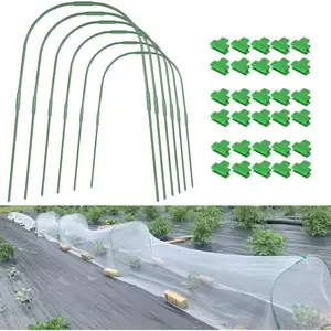 6 Sets 25.6" x 31.5" Rust-Proof Steel Garden Hoops Grow Tunnel for Raised Beds Plant Support Garden Stakes Frame for Garden Fabric Row Cover Garden Netting