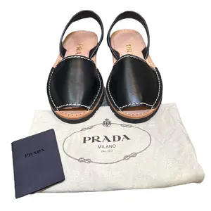 Prada Leather Slingback White Stitch New With Tags Size 6