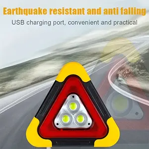 Portable Solar Triangle Warning Light, Multi-Function USB Charging, 5 Modes, High Brightness LED, Handheld, Ideal for Emergency Situations