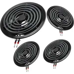Burner Drip Pan Bowls 5304430149(6")5304430150(8") and Electric Stove Burners MP15YA(6") MP21YA(8") Kit Compatible for Frigi-daire Ken-more Cro-sley Tap-pan Stove