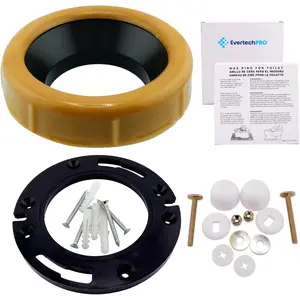 Toilet Wax Ring Kit with Reinforced Flange & Bolts – Fits 3" to 4" Waste Lines – Leak-Proof, Durable, Easy Installation – Includes Mounting Hardware (Wax Ring Kit)