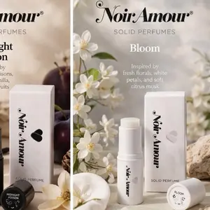 Noir Amour Solid Perfume Bloom - Fresh Floral White Petals Soft Citrus Musk Inspired Fragrance