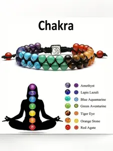 7 Color Dual Layer Agate Yoga Natural Stone Handwoven High Quality Bracelet, Bohemian Raw Crystal Beaded Necklace, Handmade Jewelry for Women