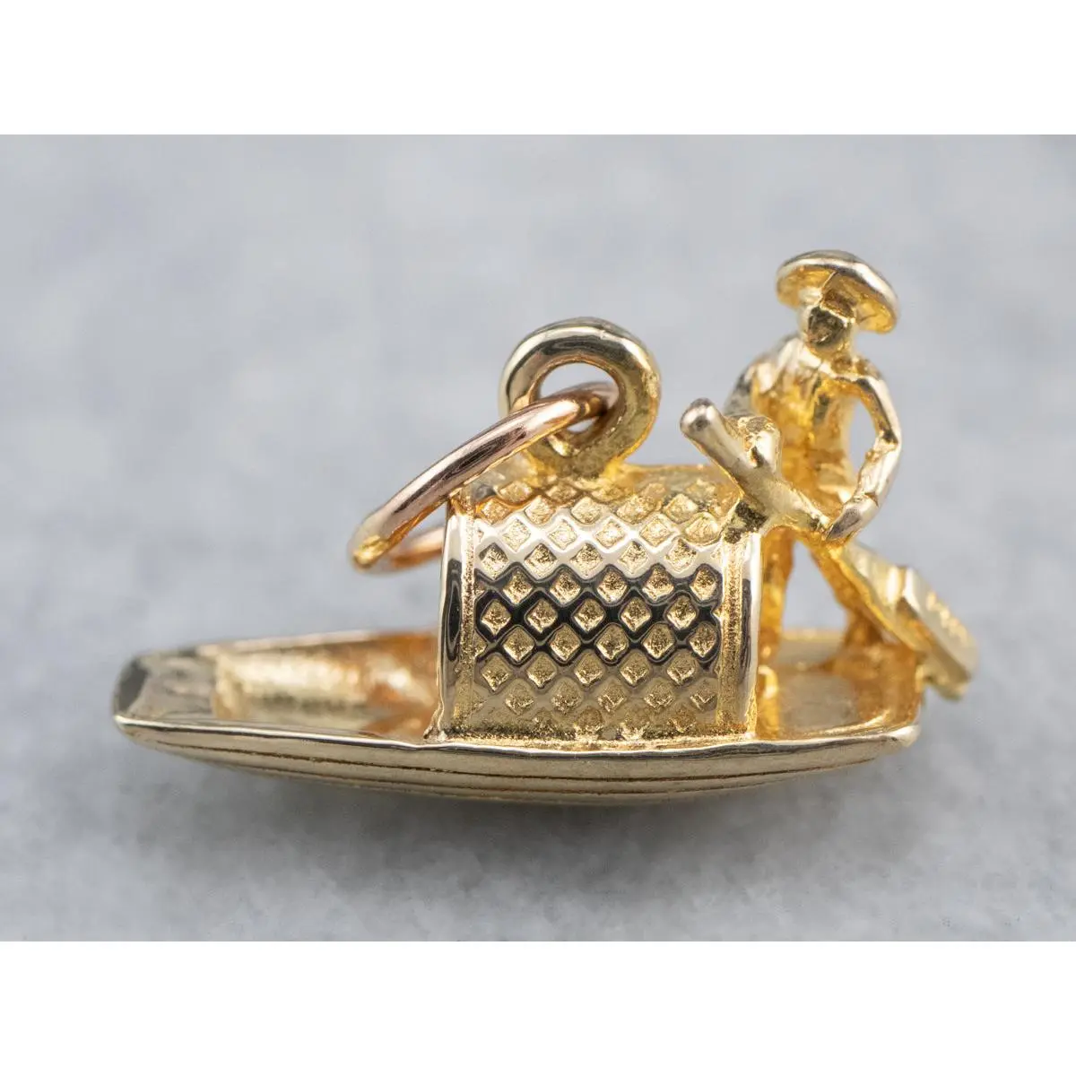 Vintage Gold River Boat Charm