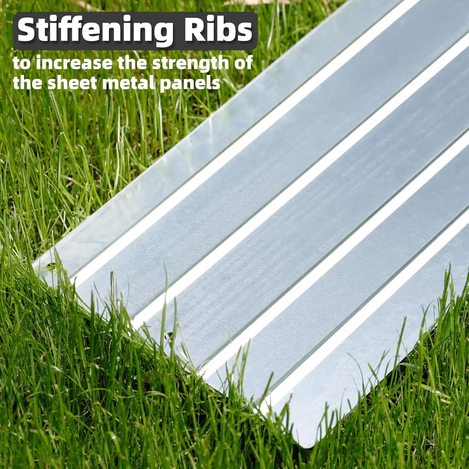Davyline Galvanized Outdoor Lawn Edging (8 in H, 6-Pack 40 in W Panels, Total 20ft Long) with 7 Clips for Clean Lines