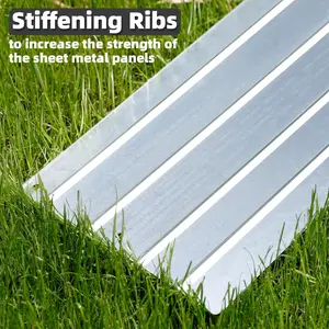 Davyline 8" H Galvanized Lawn Edging 6-Pack 40" W Panels Total 20 Ft Long 7 Clips Included