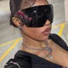 Punk Style Sunglasses, Large Frame, Perfect for Sports, Holiday, Beach Parties & Outdoor Activities, Stylish Sunglasses, Trendy Beach Eyewear, Summer Sunglasses, Street Style Shades
