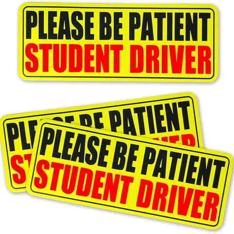 3-Pack Magnetic Student Driver Car Stickers, Night-Visible Reflective Bumper Decals with 3-Pack Value, Magnetic Backing Makes Setup Quick, No Drilling, Durable Waterproof Heat-Resistant Reusable All-Season Car Exterior Accessories for New Rookies
