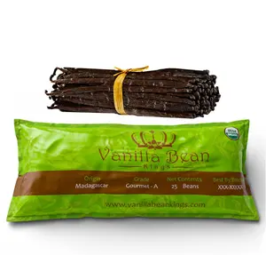 25 Organic Madagascar Whole Grade A Vanilla Pods for Vanilla Extract and Baking