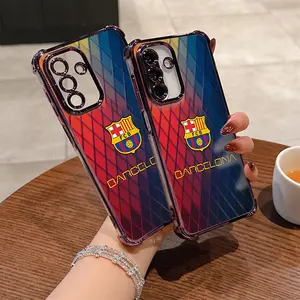 New Fashion B-Barcelonas Transparent Soft Cellphone Case for Samsung Galaxy a Series, Shockproof Design for Models A05 A06 A14 A16 A24 A34 A54 and More