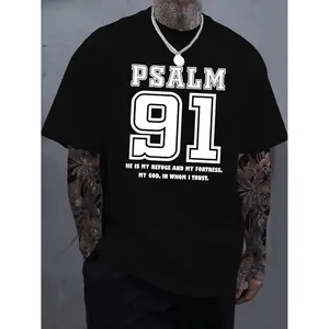 100% Cotton Golf Gift T-Shirt For Men and Women Casual• mens psalm 91 printed cotton t shirt casual crew neck soft breathable white with black text comfortable for casual attire casual wear crew neck tshirt soft cotton tee black B13