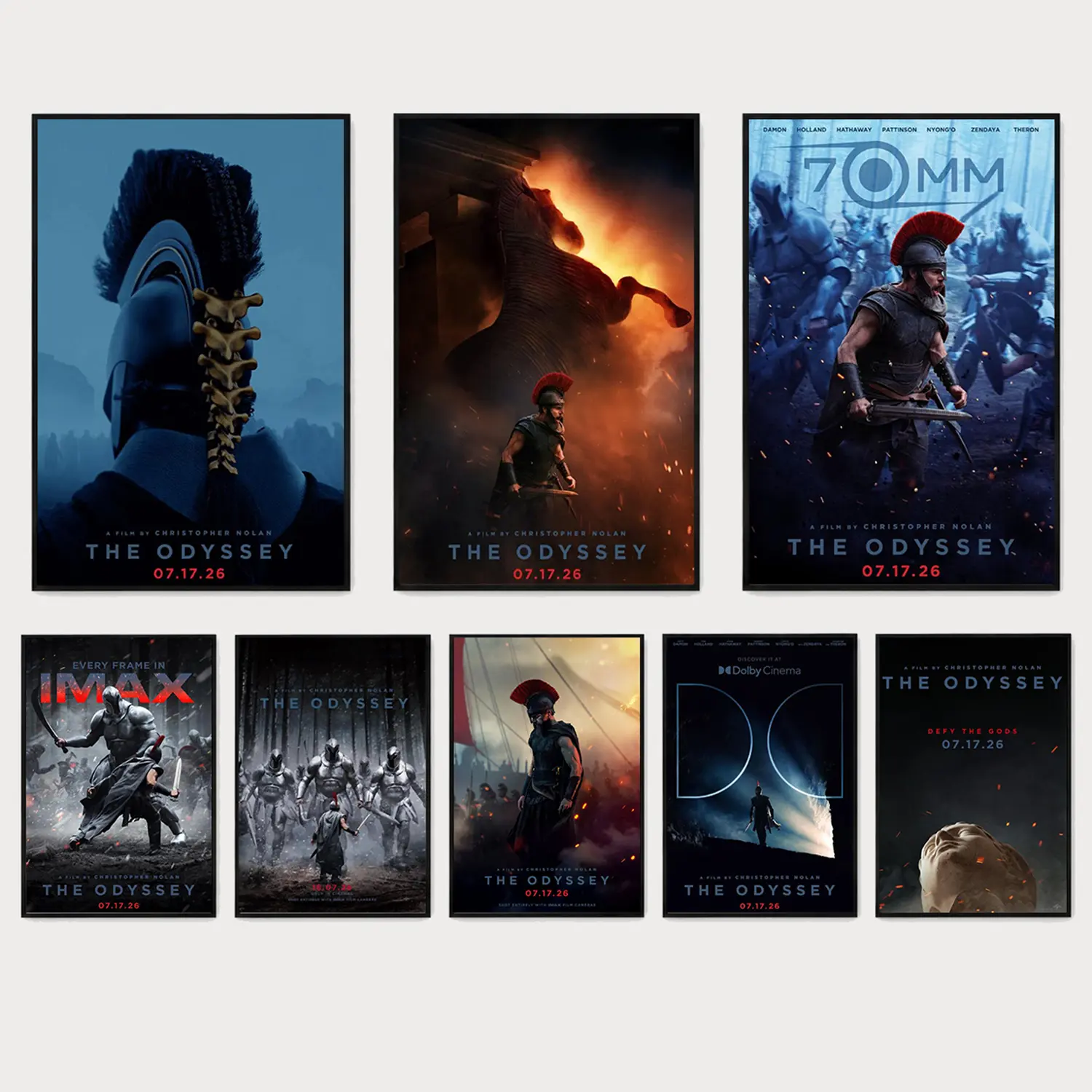 The Odyssey Movie Poster Decor, The Odyssey Collection Christopher Nolan Matt Damon Zendaya Odysseus Poster, Classic Movie Poster Decor For Bedroom Home Office