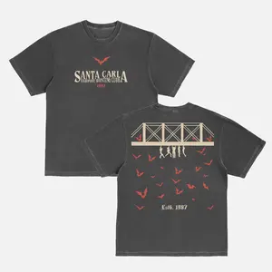 Santa Carla Vampire Hunting Club T-Shirt, Retro The Lost Boys Bridge & Bats Graphic Tee, Unisex Fit for Cult Horror Fans, Great Gift for 1987 Lost Boys Movie Lovers