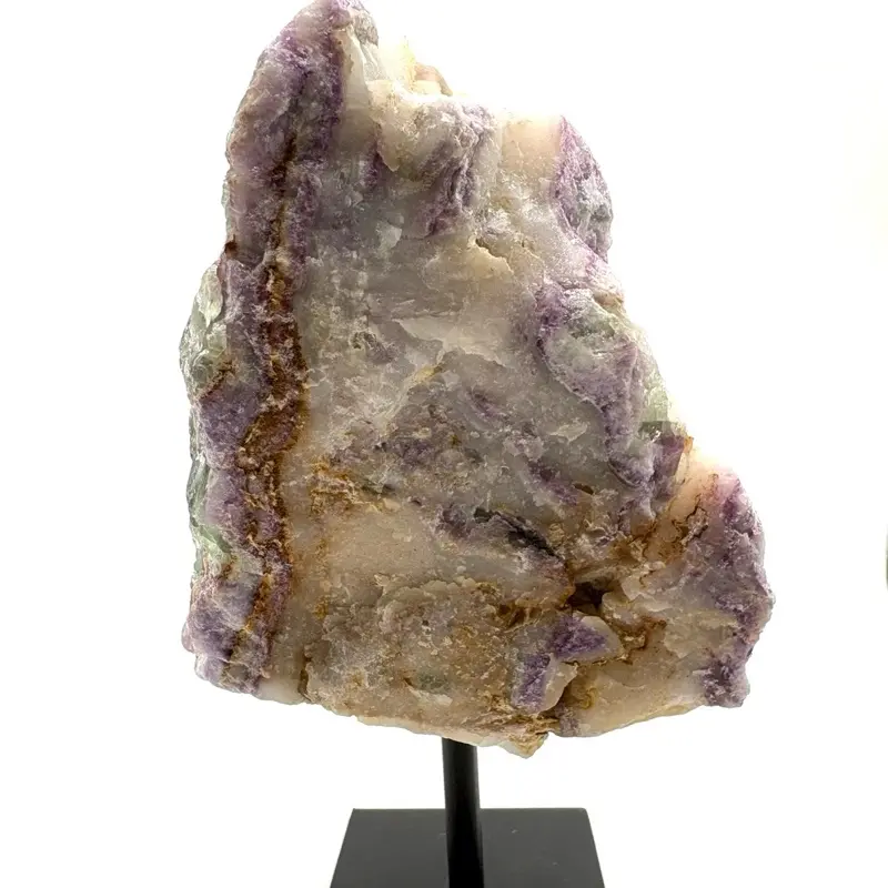 Raw Brazilian Multicolor Fluorite Crystal Specimen- with stand