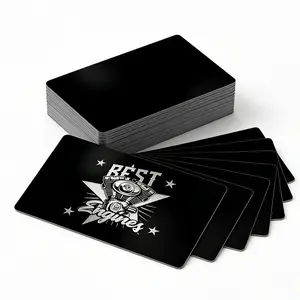 50 Pcs Metal Business Card Blanks Laser Engraving Premium Aluminum Sheet Multipurpose DIY Gift Metal Cards Black 86 X 54 X 0.21 MM