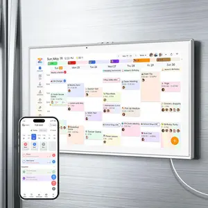 15.6 Inch Smart Digital Calendar with FREE APP for Fridge & Wall Touch Screen, Gifts for Mom Wife & Daughter, Magnetic Mount, Electronic Planner, Auto Sync Schedules, Family Chore Chart, White