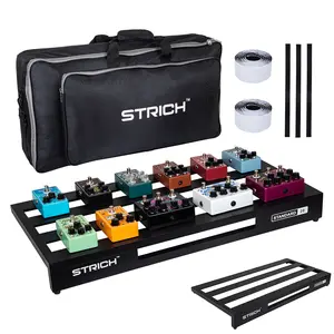 STRICH Guitar Pedal Board Aluminum Alloy 3.24lb Lightweight Pedalboard 28'' x 13.78'' Extra Large Effect Pedals board with Carry Bag, STANDARD 28 (Angled)