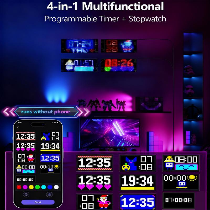 Devil Eyes For Car Programmable Bluetooth APP Control BlackFriday Pre-made Animations Customizable Text Illuminated Emblem Decoration LED Lights Dashboard Flexible Display Panel Car Display Sign