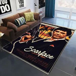 Scarface Tony Montana The World Is Yours  Movie Rug for Bedroom Living Room Carpets for Room Floor Mat Home Decor Non-Slip Rug