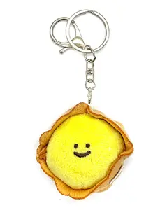 Dan Tat Egg Tart Plush Keychain Charm