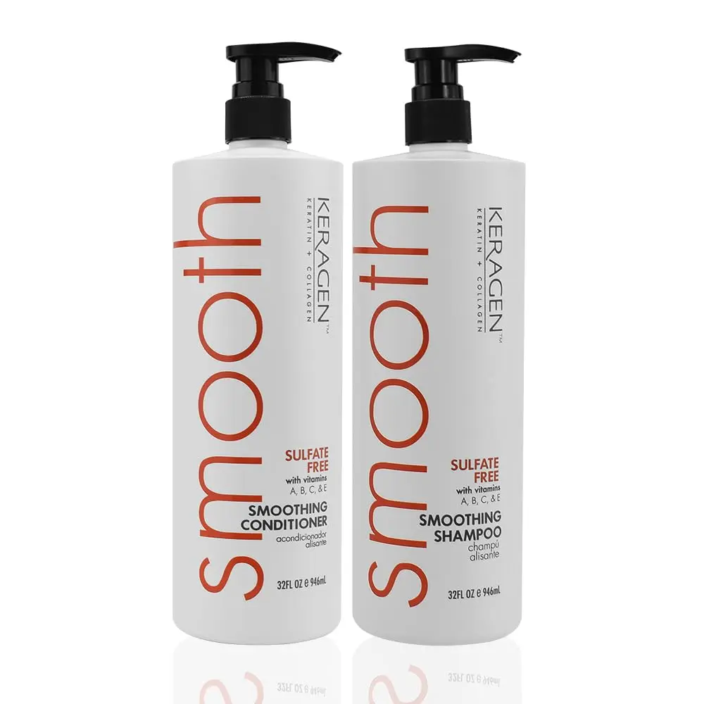 Keragen - Smoothing Shampoo and Conditioner Set with Keratin and Collagen