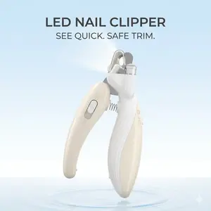 Pet Nail Clippers with LED Light to Avoid Over-Cutting, Professional Grooming Tool for Dogs and Cats with Safety Guard