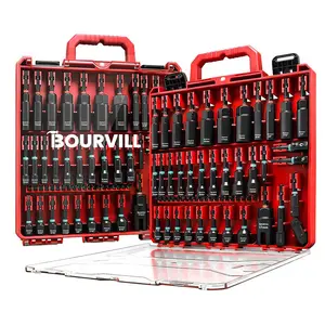 【DealsForYouDays】Bourvill 55Pcs Magnetic Nut Driver Set, SAE & Metric, 1/4" Hex Shank Impact Ready, with Socket Adapters & Extension - Pro Mechanic Grade #DealsForYouDays