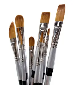 Trekell MIDZ Desert Blaze - Synthetic Artist Brushes for Oil, Acrylic and Watercolor filbertpaintbrush
