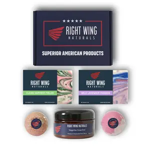 RIGHT WING NATURALS Lady Liberty Gift Box – Premium American-Made Women’s Self-Care Set with Soaps, Bath Bombs & Body Butter – Lavender, Floral & Citrus Scents in Patriotic Ready-to-Gift Packaging
