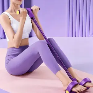 Home Fitness Elastic Band, Six Tube Stretch Resistance Rope, Multifunctional Yoga Resistance Band for Rowing and Fitness, Muscle Training Equipment, Enhance Strength and Flexibility