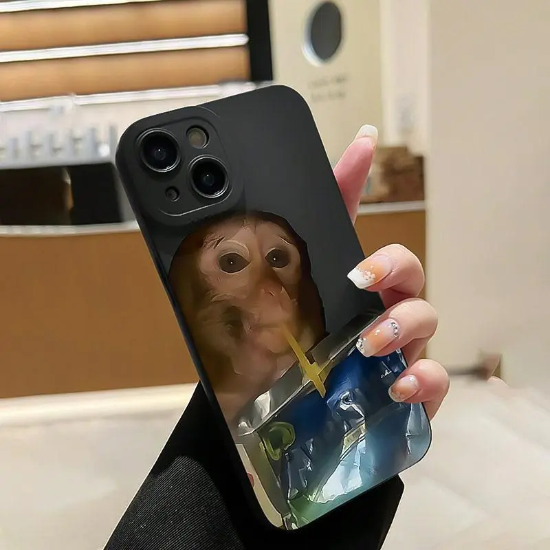 Cute Monkey Pattern Transparent Phone Case, Smartphone-Cellphone Handheld Devices Protective Cover, Compatible with iPhone 17 Pro Max Plus Air/16/15/14/13/12/11 Series, Mobile Phone Accessories