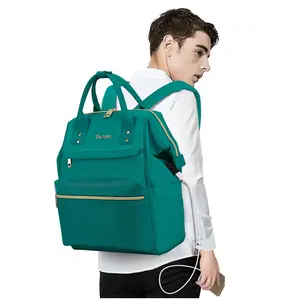 Waterproof Anti-Theft Laptop Backpack 15.6 Inch for Teachers Nurses College Students with USB Charging Port Unisex Fabric Travel Bag