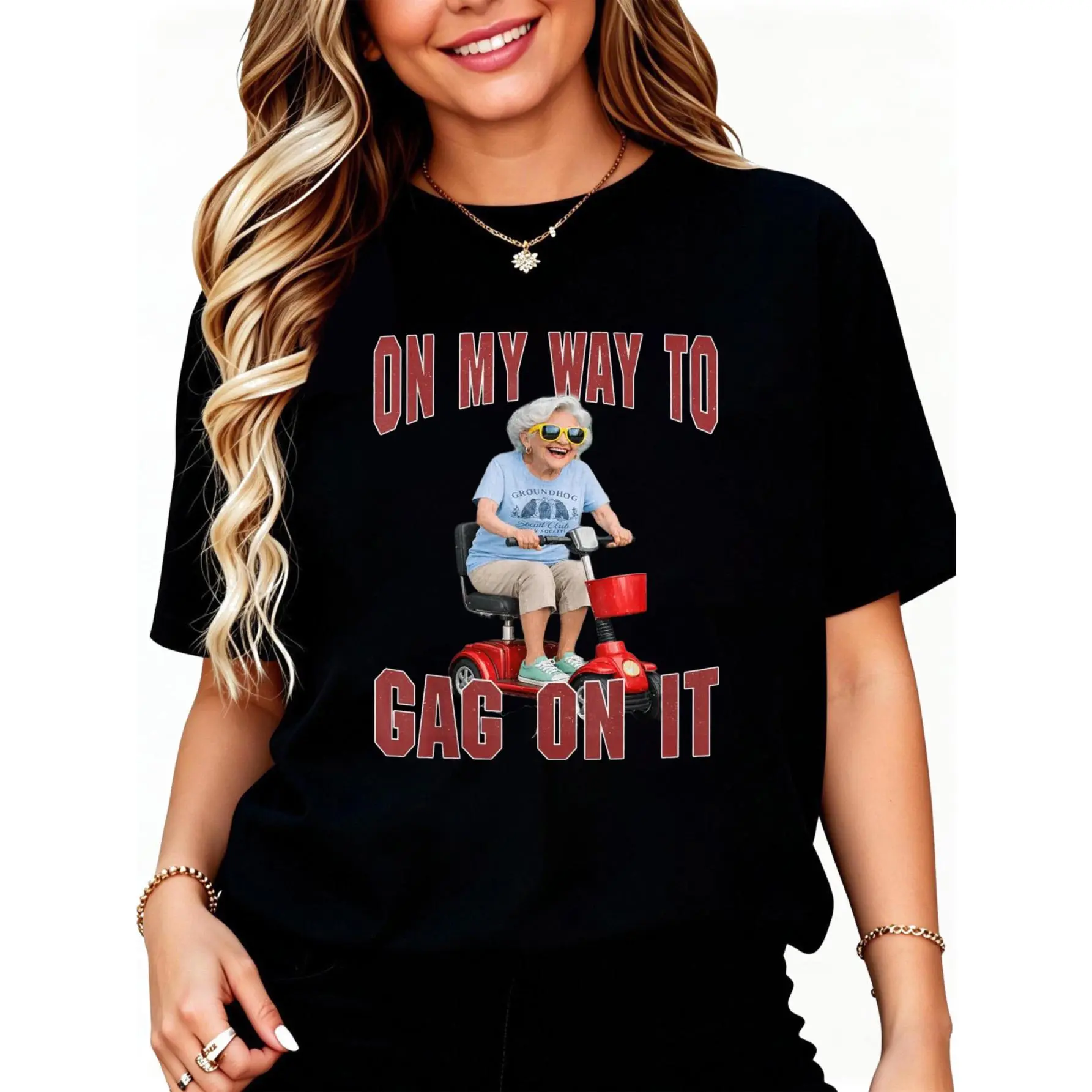 Funny Inappropriate Embarrassing On My Way to Gag On It T-Shirt