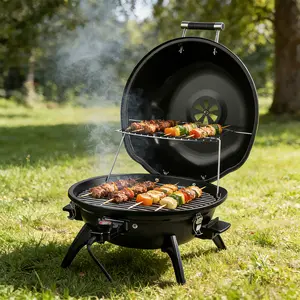 Techwood 1600W Nonstick Griddle - Adjustable BBQ Grill, 15-Serving Smokeless Griddle Grill, Portable Double-Layer Design, Removable Stand, Temperature Control, Indoor Countertop Option