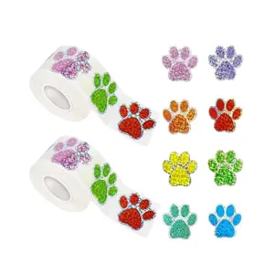 500 Self-Adhesive Dog Paw Stickers for Fun Holiday Decor and Gift Wrapping, Handmade Decorative Stickers, Includes Sticky Labels