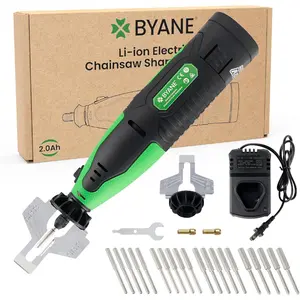 Sharpener Kit, 12V Chain Saw Sharpener Tool, 2000mAh Battery Mini with 20Pcs Sharpening Bits for Carbide Tipped Chain