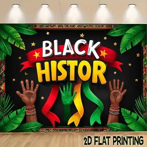 2D Flat Banners 1pc Black History Month  Theme designfor parties, events and home decor, perfect for living rooms