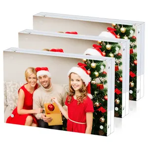 Christmas Theme Photo Frame, Acrylic Material Durable Scratch-Resistant, Magnetic Fixing, Rectangular Picture Frame for Holiday Memories
