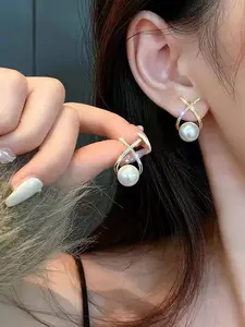 Faux Pearl Decorated Dangle Earrings, Elegant Jewelry for Women for Party, Daily Clothing Decor, Trendy All-match & Exquisite Jewelry for Birthday Gift