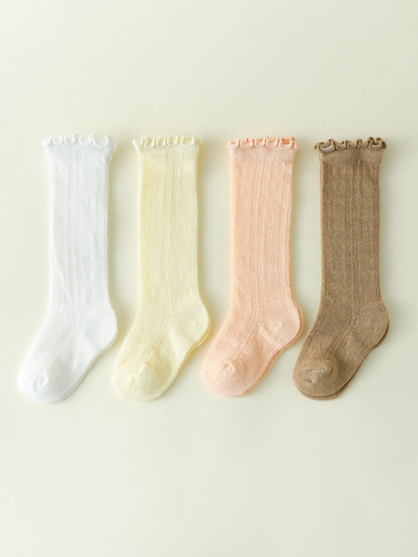 4 Pairs Baby Ribbed Knee High Socks, Summer Mesh Breathable Infant Mosquito Protection Socks, Comfortable & Lightweight Design
