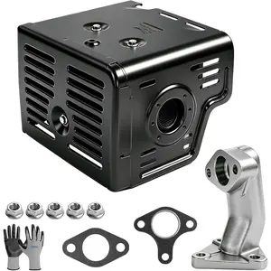 GX390 Muffler Exhaust Assembly Fits for GX340 GX390 GX420 11Hp 13Hp 16Hp Engine Motor Harbor Freight Predator 420cc Champion 389cc 420cc 439cc Engine