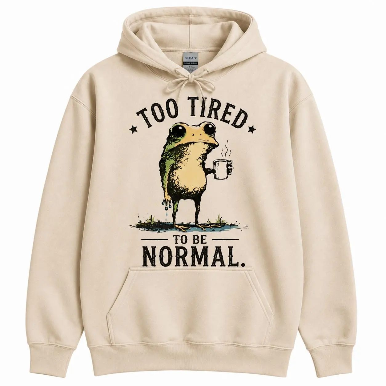 Funny Frog Hoodie I Survived Another Day Somehow Vintage Graphic Hoodie Coffee Frog Sweatshirt Meme Gift Unisex Hoodie - Sweatshirt